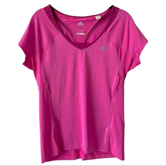 adidas Tops - Adidas Pink ClimaCool Athletic Running Top medium